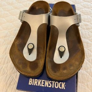 Birkenstock Gizeh Soft bed Sandal Matte Silver Sz 36
